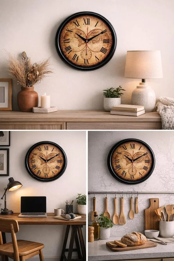 Wall_Clock_12_Inch_Silent_Non_Ticking_Quartz_Roman_Numeral_Antique_Design_Decorative_Round_Wall_Clock_For_Living_Room_Bedroom_Office_Home_Decor_Vintage_World_Map_Wall_Clock