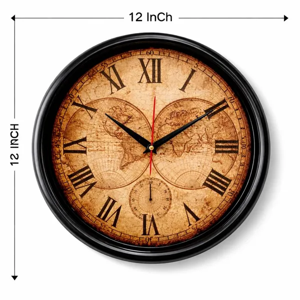 Wall_Clock_12_Inch_Silent_Non_Ticking_Quartz_Roman_Numeral_Antique_Design_Decorative_Round_Wall_Clock_For_Living_Room_Bedroom_Office_Home_Decor_Vintage_World_Map_Wall_Clock