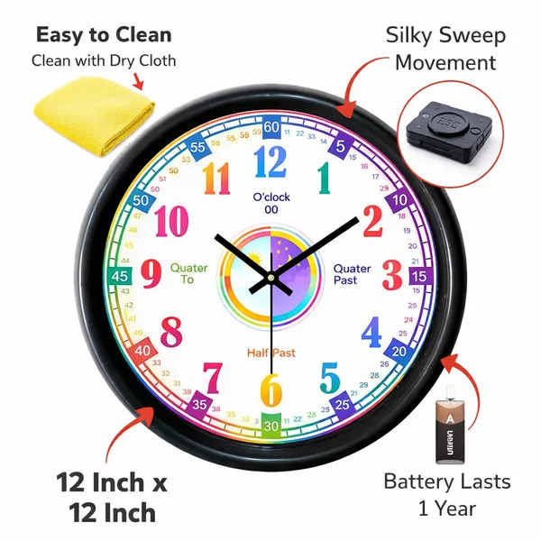 Wall_Clock_12_Inch_Silent_Non_Ticking_Quartz_Roman_Numeral_Antique_Design_Decorative_Round_Wall_Clock_For_Living_Room_Bedroom_Office_Home_Decor_The_Paradox_Learning_Wallclock