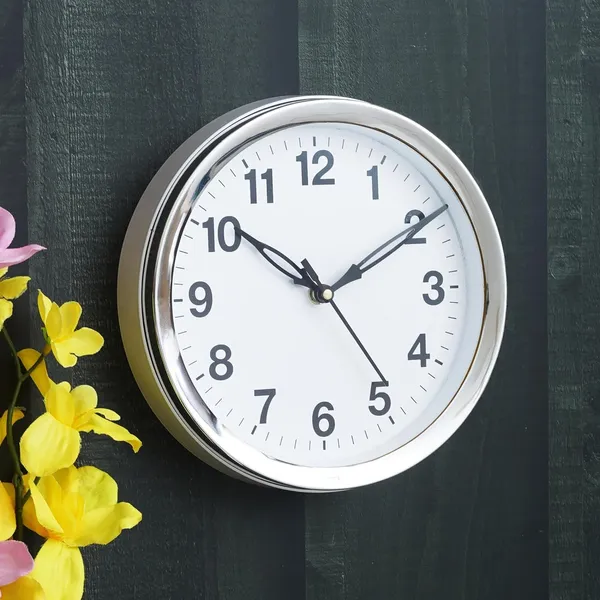 Antique_Plastic_Wall_Clock_For_Home_And_Office_Decor_Office_Wall_Clocks_Wall_Clock_For_Living_Room_Noiseless_8_Inches_White