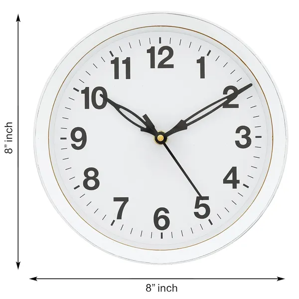 Antique_Plastic_Wall_Clock_For_Home_And_Office_Decor_Office_Wall_Clocks_Wall_Clock_For_Living_Room_Noiseless_8_Inches_White