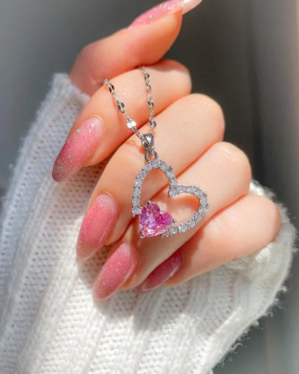 Duo_Heart_Diamond_Chain_For_Women|_SILVER_925