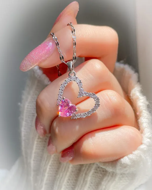 Duo_Heart_Diamond_Chain_For_Women|_SILVER_925