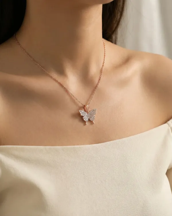 Butterfly_Diamond_Chain_For_Women|_SILVER_925