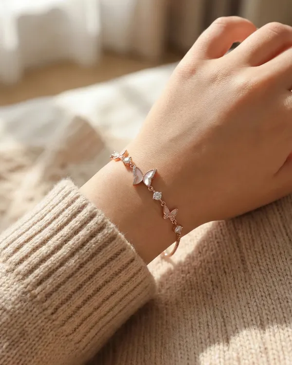 Butterfly__Diamond_Bracelet_For_Women|_SILVER_925