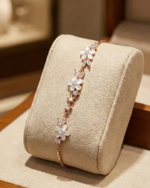 Ice_Crush_Floral_Bracelet_For_Women|_SILVER_925