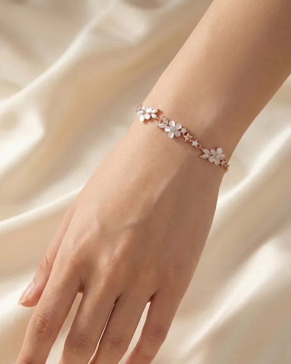 Ice_Crush_Floral_Bracelet_For_Women|_SILVER_925