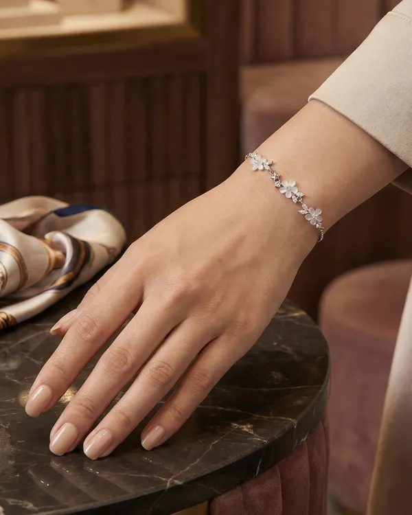 Ice_Crush_Floral_Bracelet_For_Women|_SILVER_925