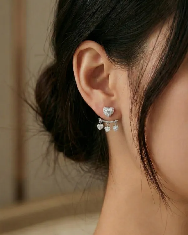 Triple_Heart_Drop_Earring_For_Women_|_SILVER_PURE_925