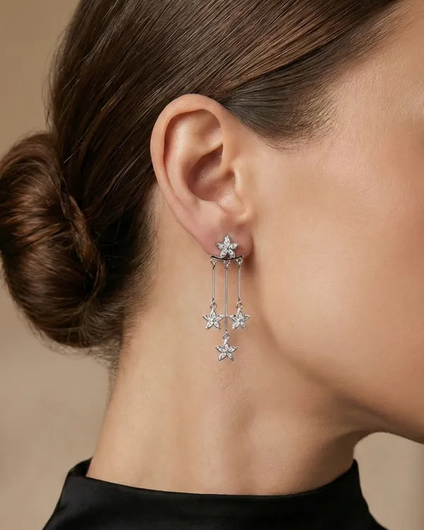 Floral_Trio_Drop_Earring_For_Women|_SILVER_925