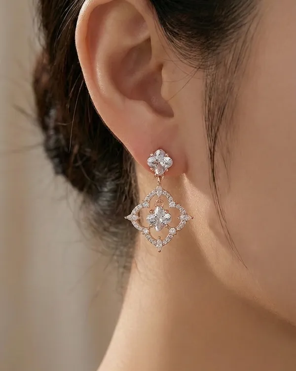 Crystal_Lattice_Drops_For_Women|_SILVER_925