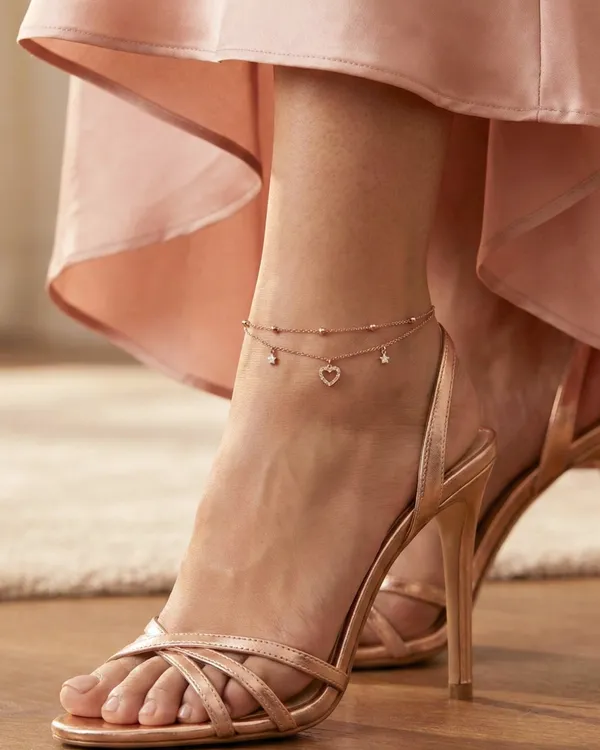 Blushing_Heart_&_Star_Anklet_For_Women|_SILVER_925