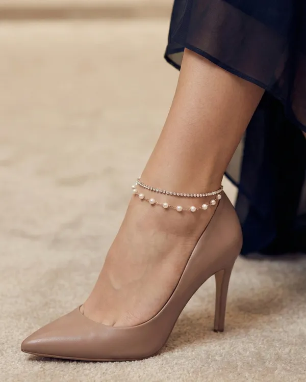 Pearl_Diamond_Anklet_For_Women|_SILVER_925