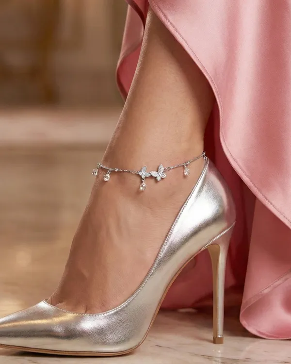 Fluttering_Grace_Silver_Anklet_For_Women_|_SILVER_925