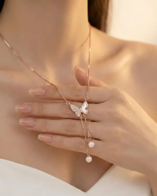 The_Ethereal_Butterfly_&_Pearl_Drop_Necklace_For_Women|_SILVER_925