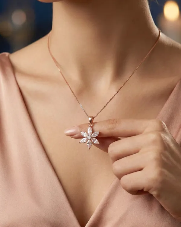 Anemone_Floral_Chain_For_Women_|_SILVER_925