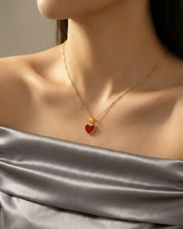 Valentino_Heart_Chain_For_Women_|Gold-Plated_|_SILVER_PURE_925_|