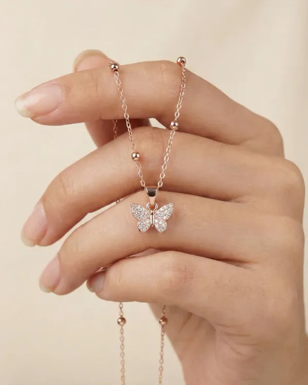 Blush_Butterfly_🦋_Necklace_|_ORIGINAL_SILVER_925