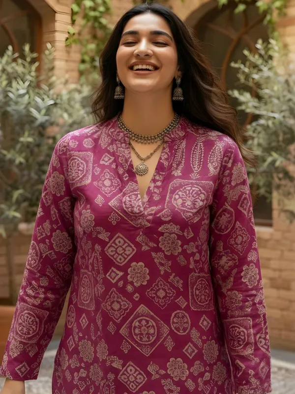 Purple_Rayon_Abstract_Printed_Kurti
