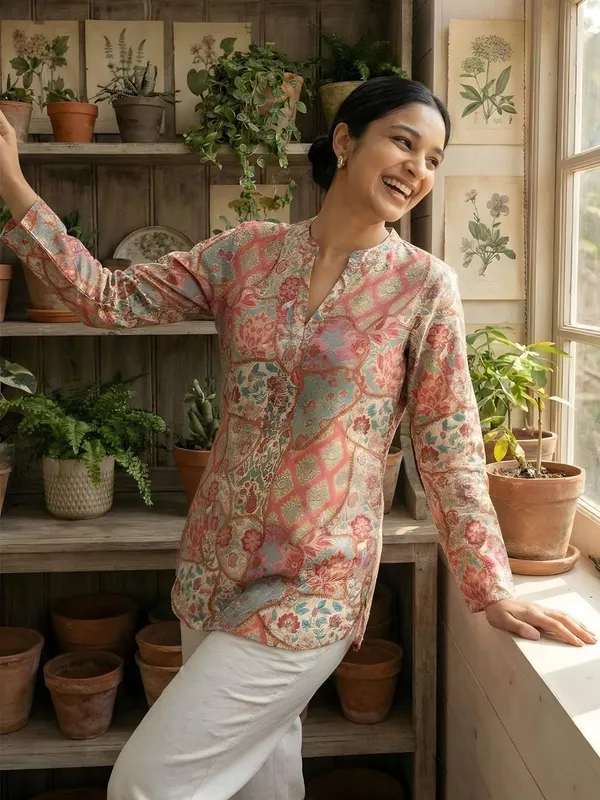 Pink_Cotton_Floral__And__Abstract_Printed_Kurti