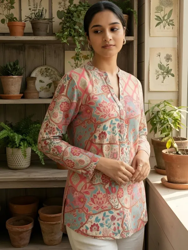 Pink_Cotton_Floral__And__Abstract_Printed_Kurti