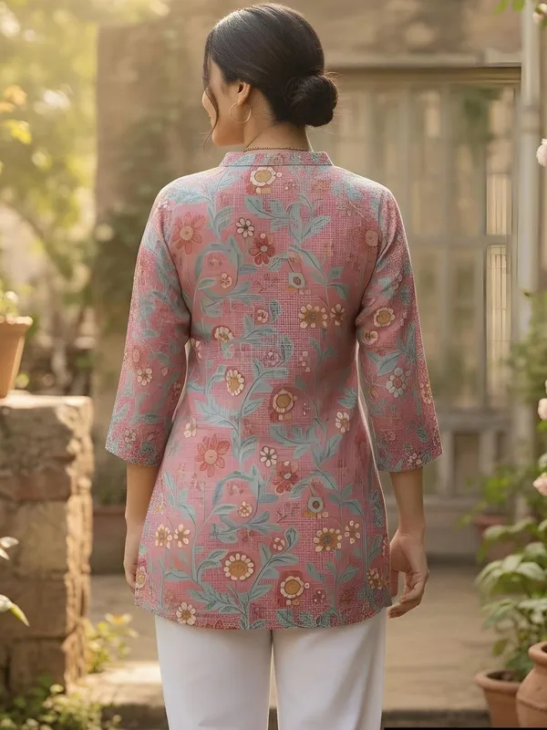 Pink_Cotton_Floral_Printed_Kurti