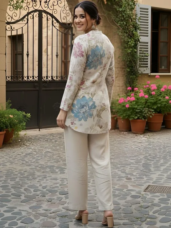 Cream_Cotton_Floral_Printed_Kurti