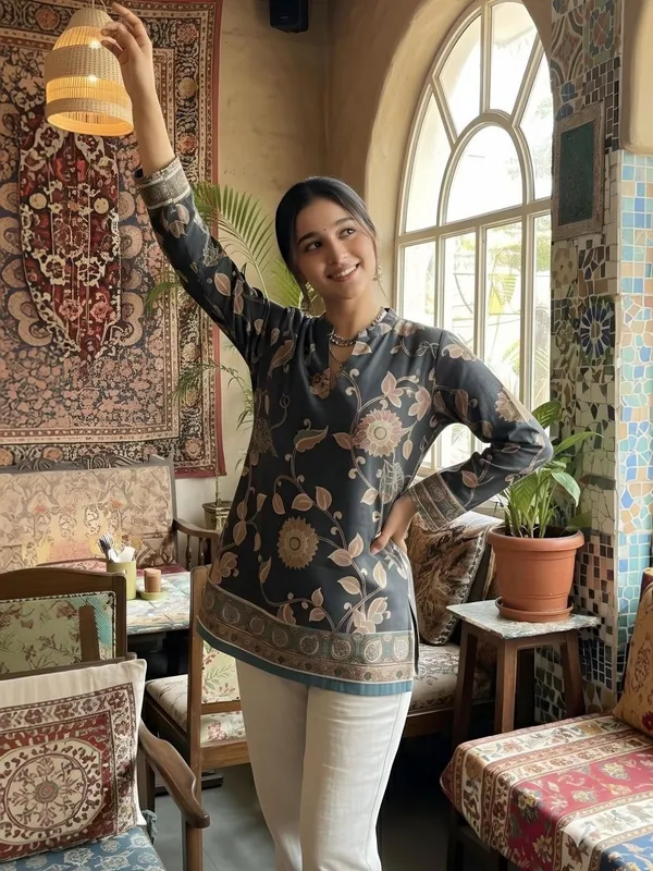 Grey_Cotton_Floral_Printed_Kurti