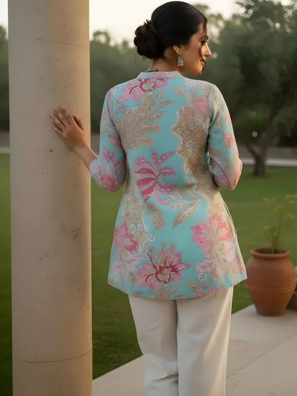 Blue_Cotton_Floral_Printed_Kurti
