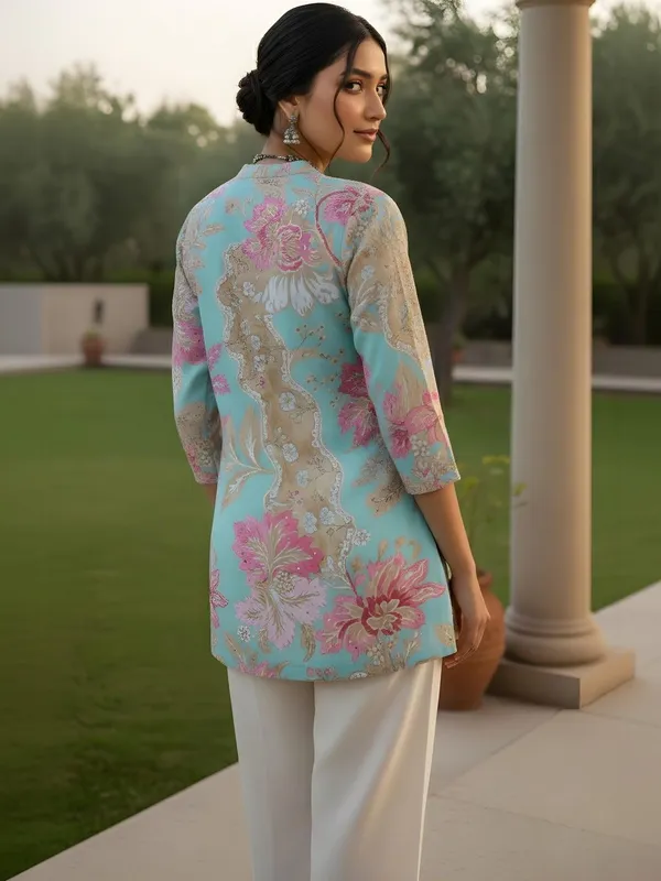 Blue_Cotton_Floral_Printed_Kurti