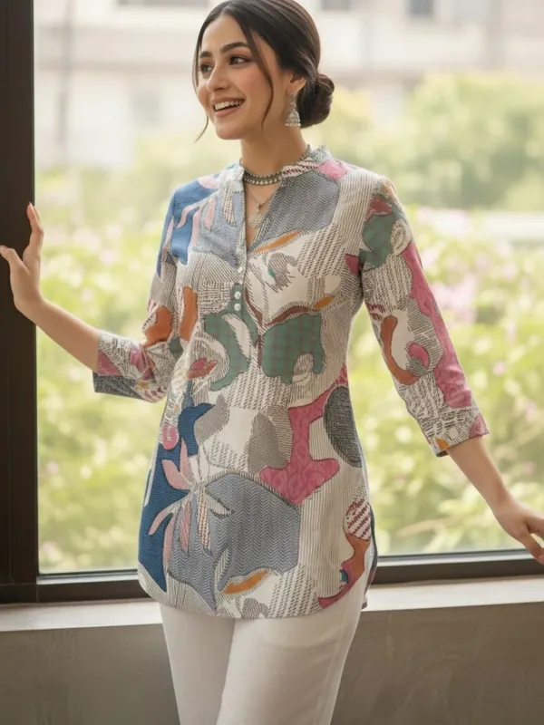 Multi_Cotton_Abstract_Printed_Kurti