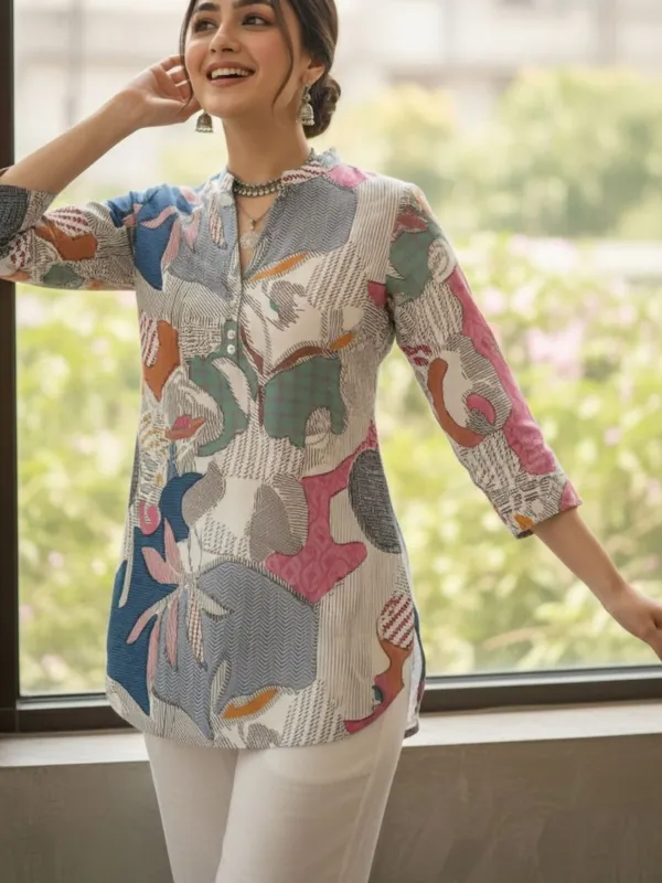 Multi_Cotton_Abstract_Printed_Kurti