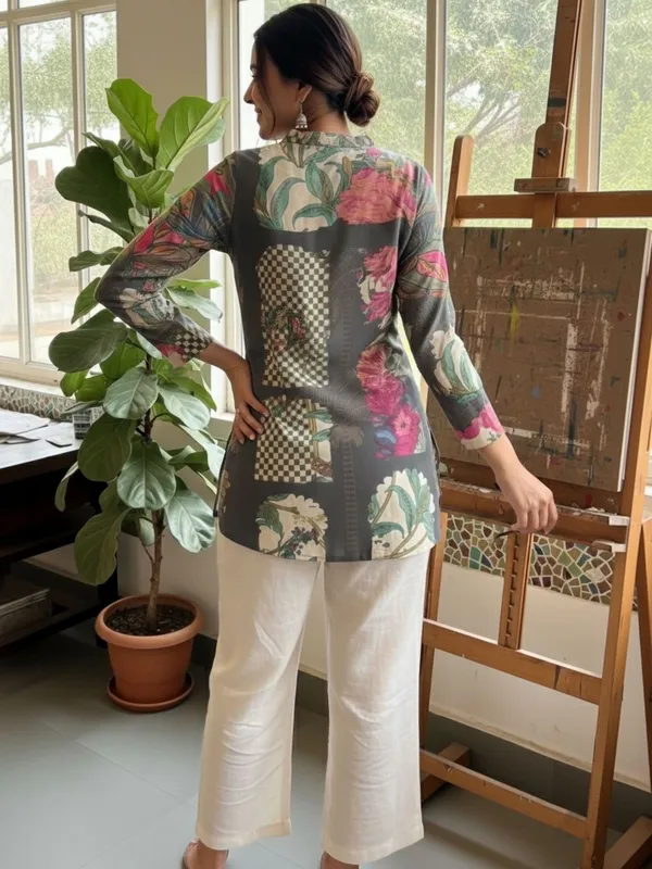 Grey_Cotton_Floral_Printed_Kurti