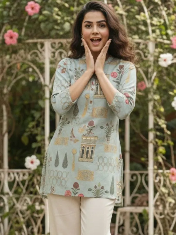 Sea_Green_Cotton_Abstract_Printed_Kurti