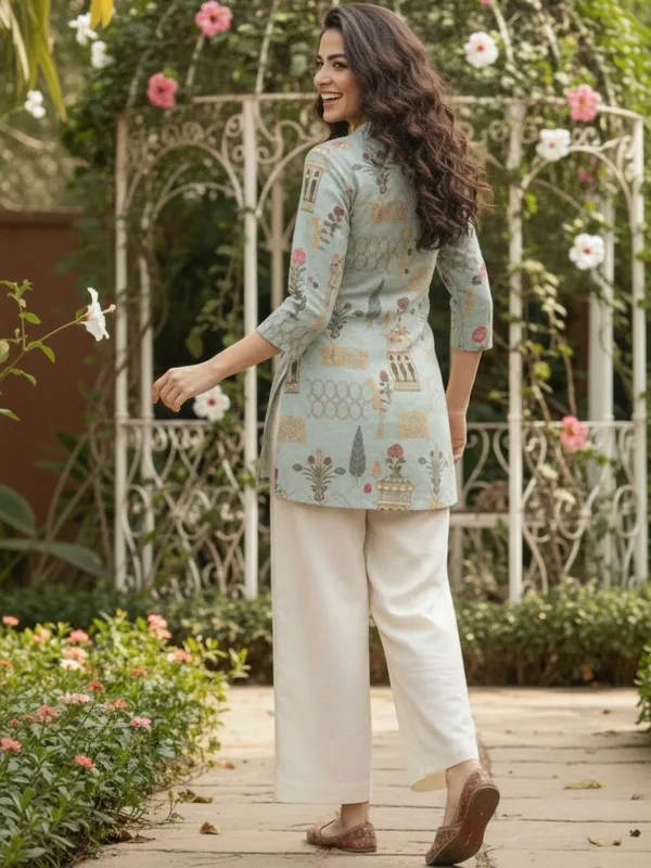 Sea_Green_Cotton_Abstract_Printed_Kurti