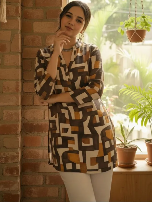 Brown_Cotton_abstract_Printed_Kurti