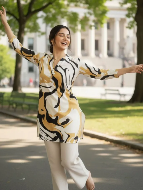 Cream_Cotton_abstract_Printed_Kurti