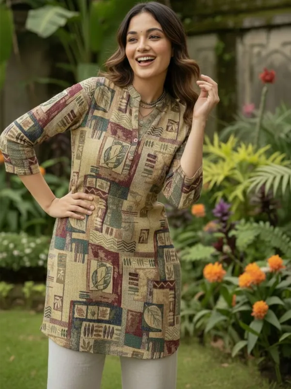 GreyCotton_Abstract_Printed_Kurti