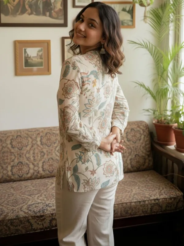 Cream_Cotton_Abstract_Printed_Kurti