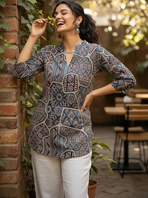 Multi_Cotton_Abstract_Printed_Kurti
