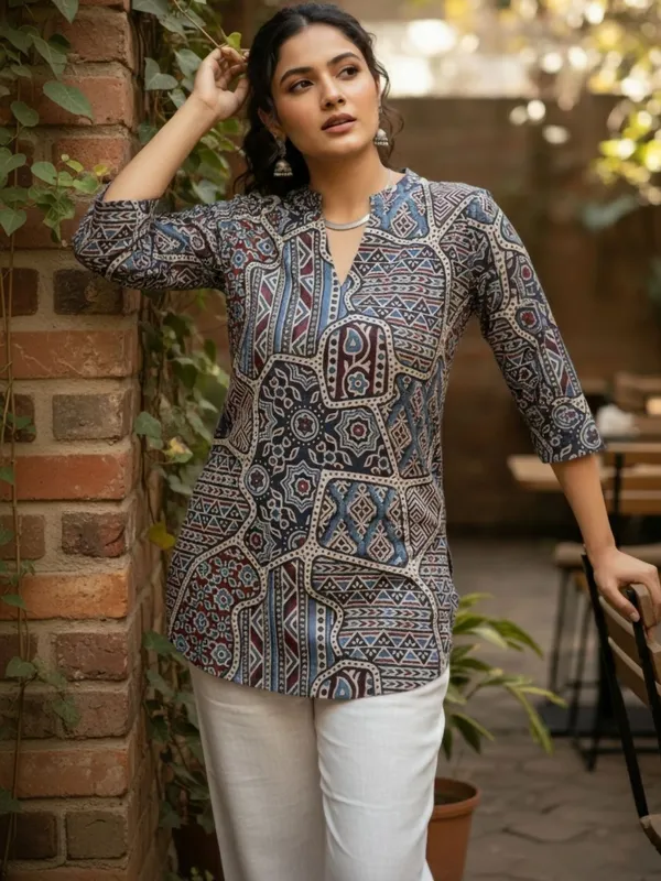 Multi_Cotton_Abstract_Printed_Kurti