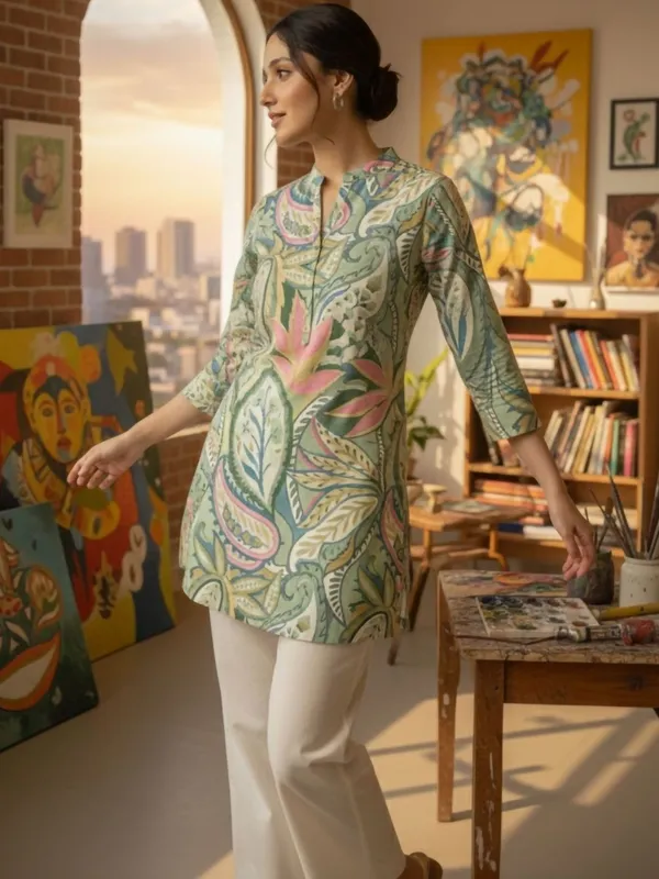 Green_Cotton_Paisley_Printed_Kurti
