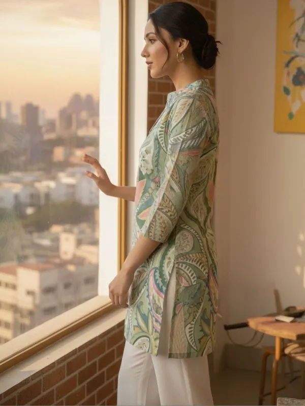 Green_Cotton_Paisley_Printed_Kurti