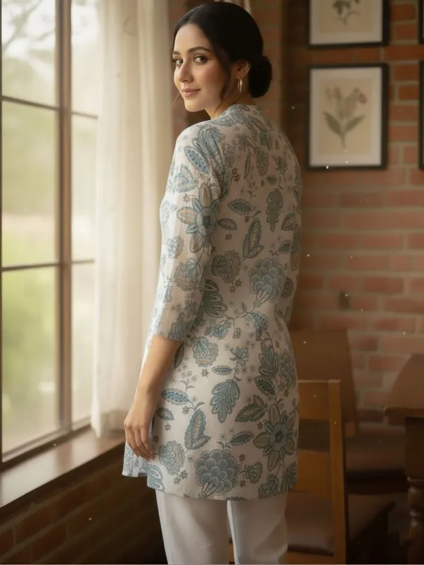 Cream_Blue_Abstract_Printed_Kurti