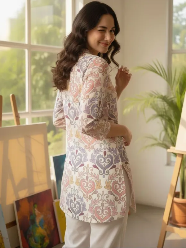 Peach_Cotton_Abstract_Printed_Kurti