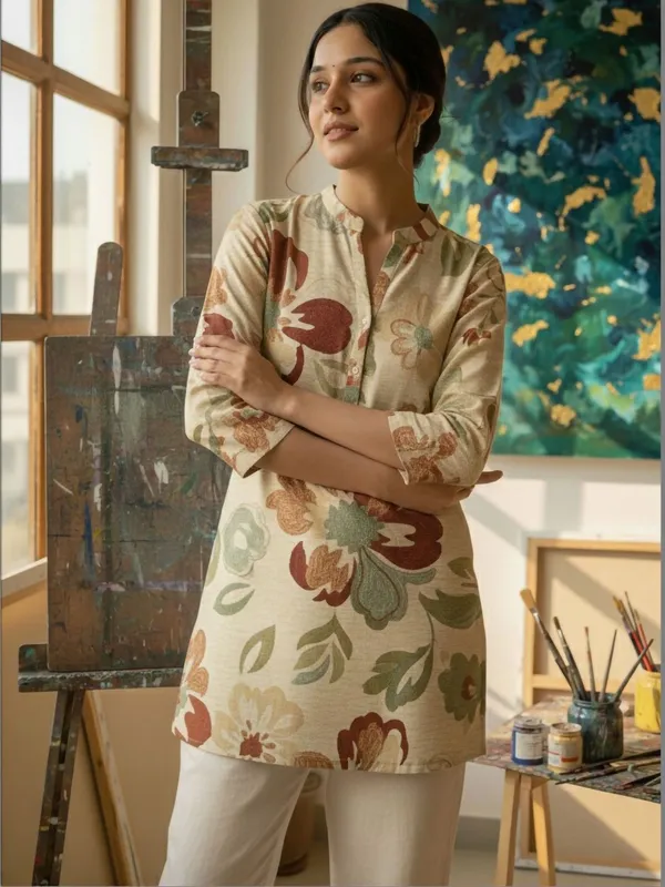 Cream_Cotton_Abstract_Printed_Kurti