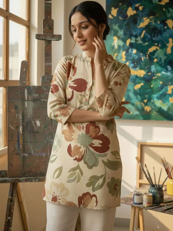 Cream_Cotton_Abstract_Printed_Kurti