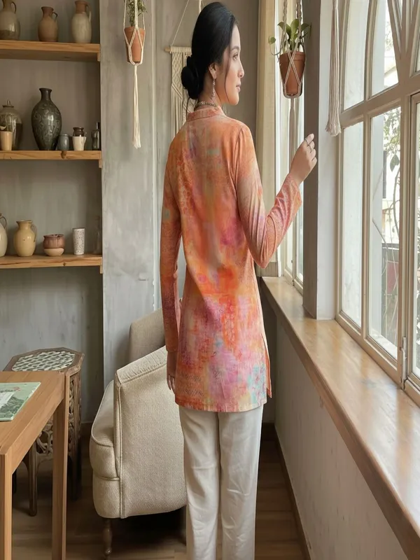 Rust_Cotton_Abstract_Printed_Kurti