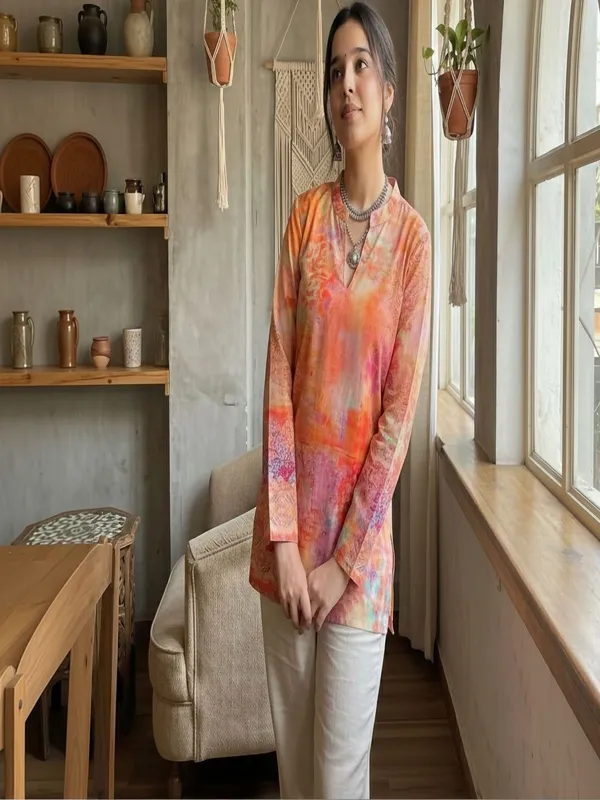 Rust_Cotton_Abstract_Printed_Kurti
