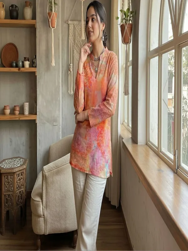 Rust_Cotton_Abstract_Printed_Kurti